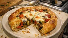 Veggie-Stuffed Puff Pastry Tart—A Rustic Pizza That Slices Clean
