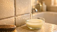 Clean bathroom grout with buttermilk: a gentle trick for hard-water stains