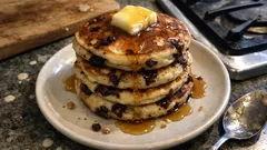Fluffy Chocolate Chip Pancakes (One-Bowl, Pantry Staples)