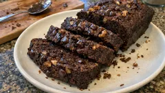 Moist Chocolate Banana Bread with Walnuts and Chocolate Chips (One-Bowl Recipe)