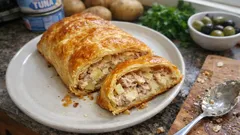 Potato and Tuna Puff Pastry Loaf—Flaky Outside, Creamy and Savory Inside