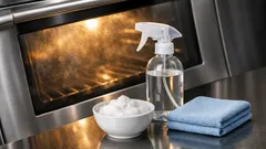 How to clean oven door glass with baking soda and vinegar for a crystal-clear view